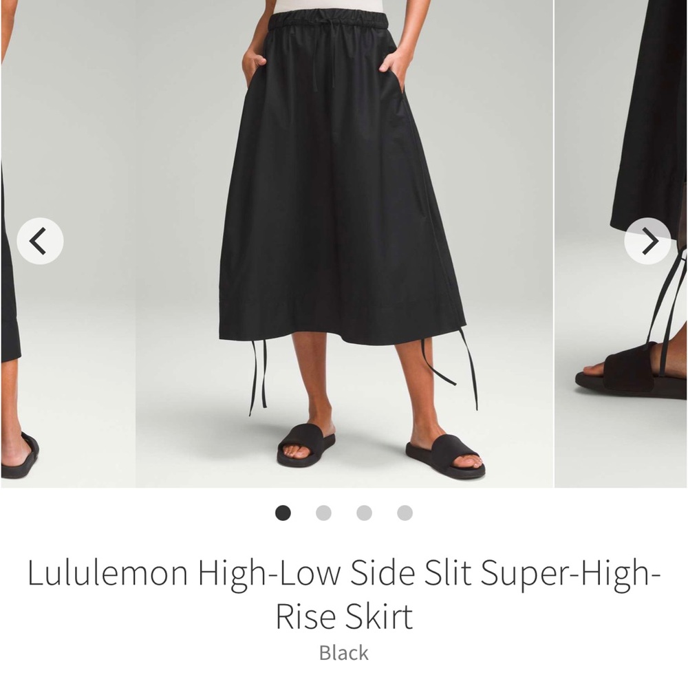 NWT lululemon athletica Black High-Low Side Slit super high rise Skirt